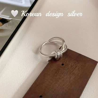 Bright Sier Ornament Sterling Black Agate Rings