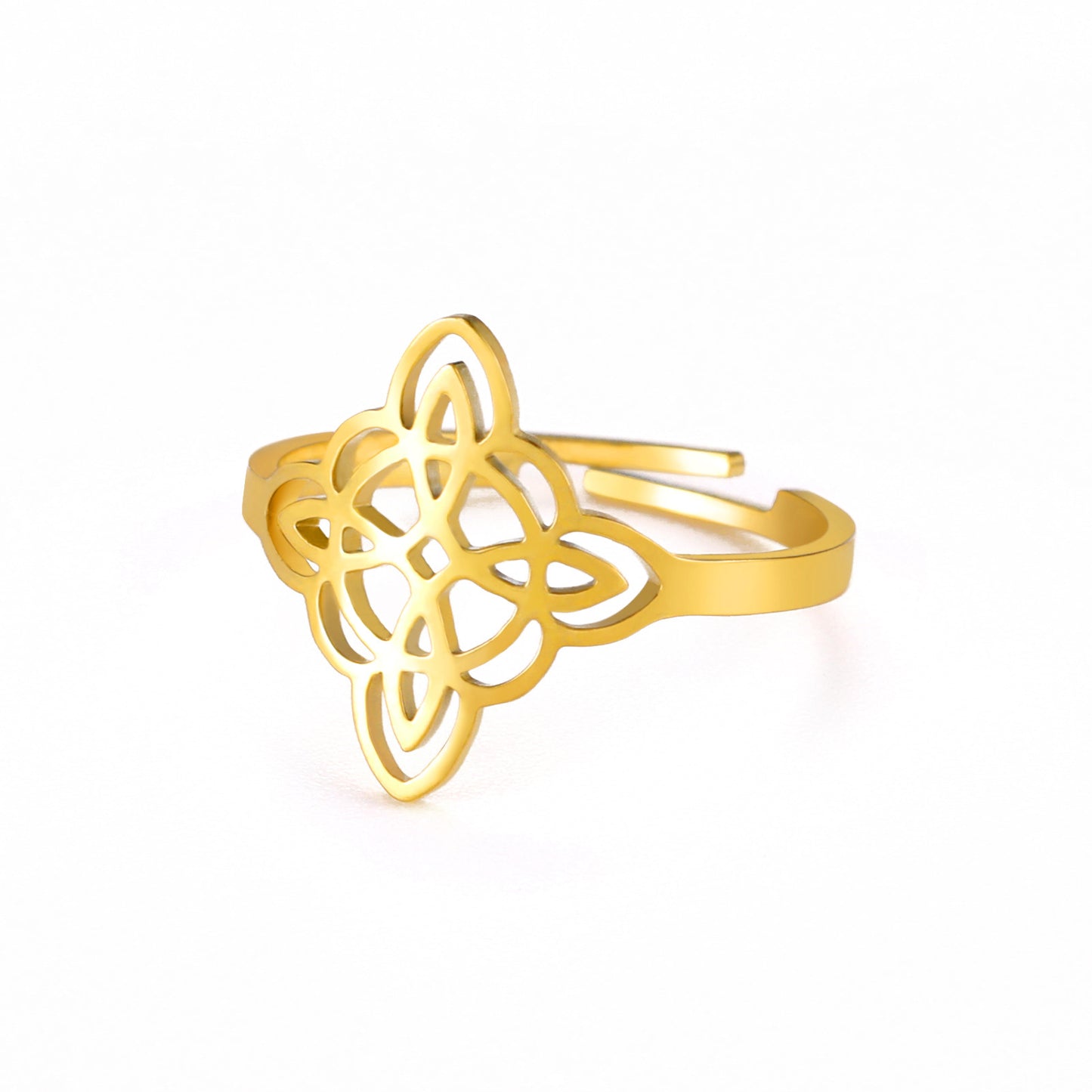 Women's Witch Knot Titanium Steel Adjustable Vintage Rings