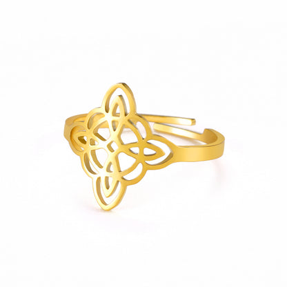 Women's Witch Knot Titanium Steel Adjustable Vintage Rings