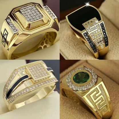 Men's Fashion Domineering Man's Inlaid Diamond Ornament Rings