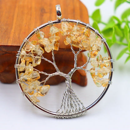 Natural Crystal Gravel Winding Colorful Tree Of Pendants