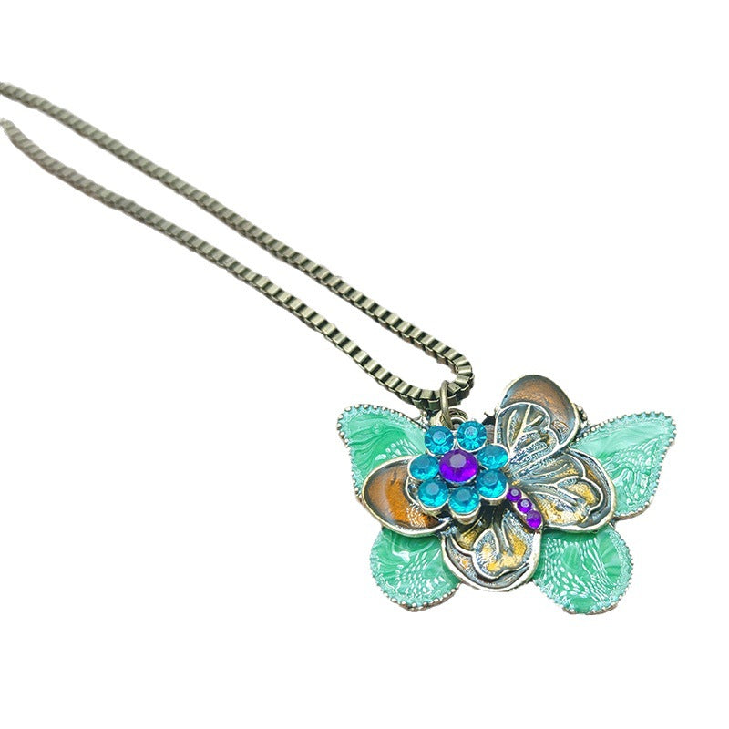 Women's Painting Oil Accessories Butterfly For Temperament Necklaces