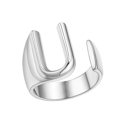 English Letters Female Opening Adjustable Fashion Rings