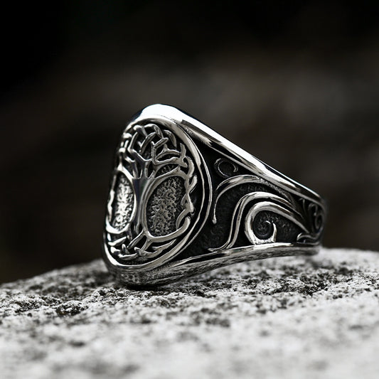 Men's Viking Lucky Tree Titanium Steel Vintage Rings