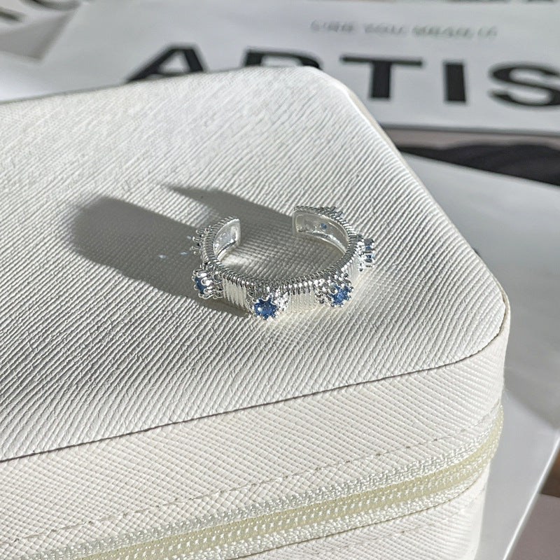 White Bow Geometric Open Female Personality Rings