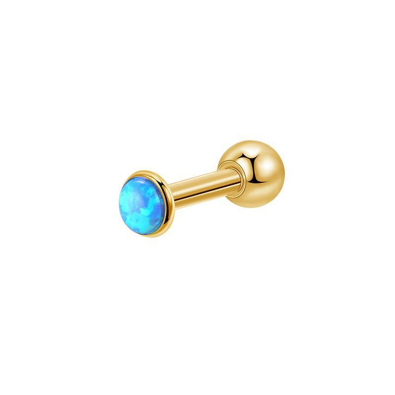 Opal Female Screw Tightening Buckle Simple Earrings