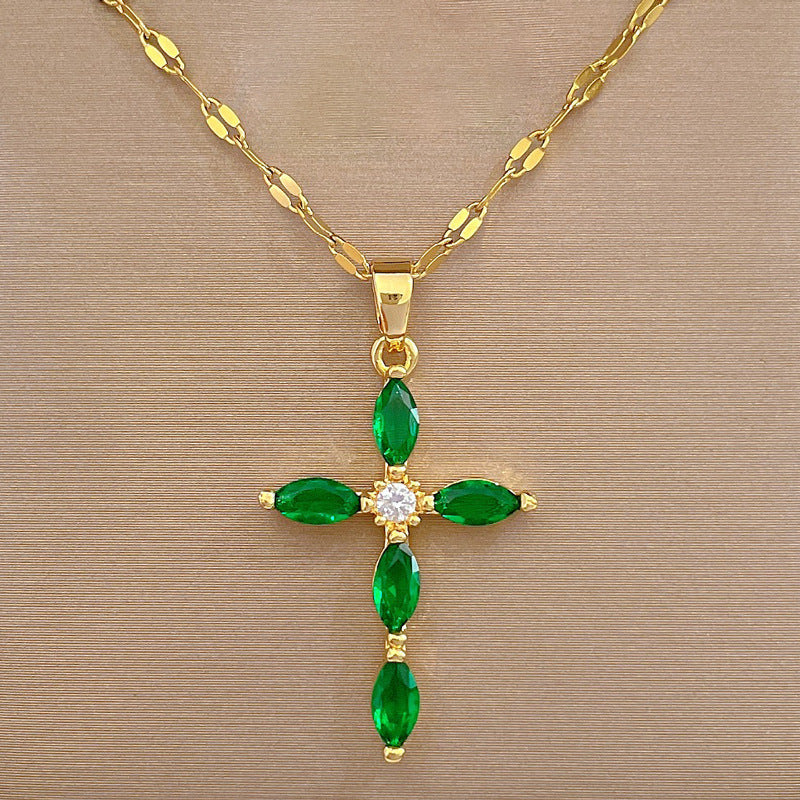 Women's Cross Light Luxury Temperament Full Diamond Versatile Necklaces