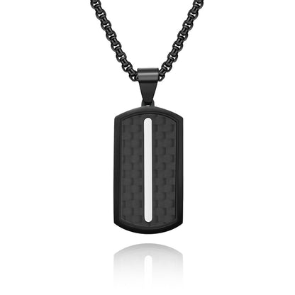 Men's Simple Design Solid Carbon Fiber Dog Pendants