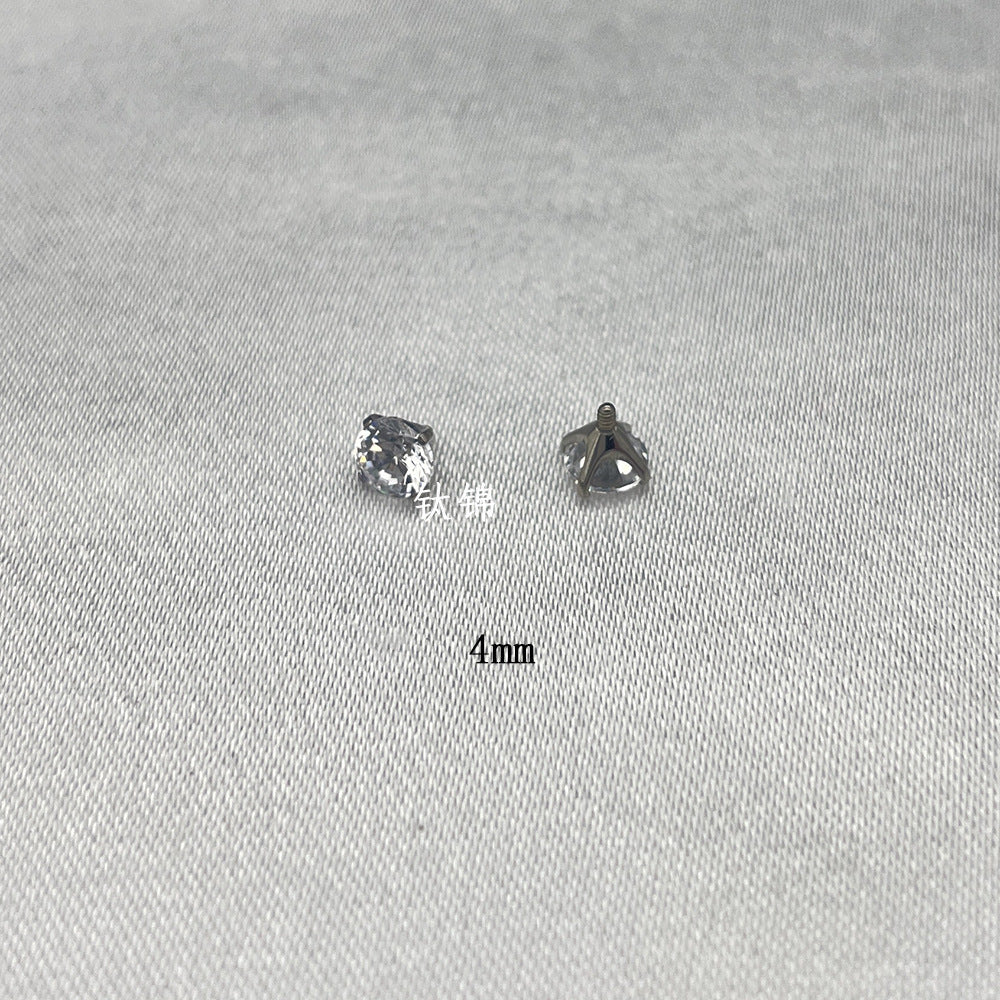 Alloy Zircon Rhinestone Ear Bone Labret Earrings