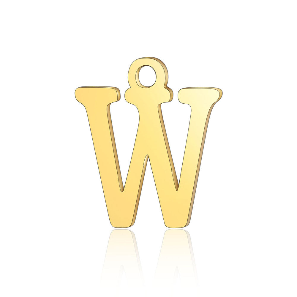 Titanium Steel Letter Gold Capital English Pendants