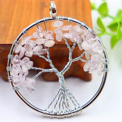 Natural Crystal Gravel Winding Colorful Tree Of Pendants