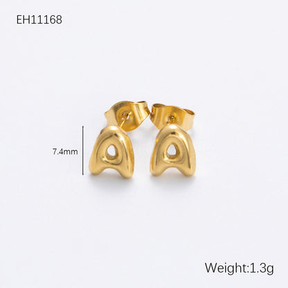 Women's Alphabet Letter Stainless Steel Gold-plated High-grade Affordable Luxury Earrings