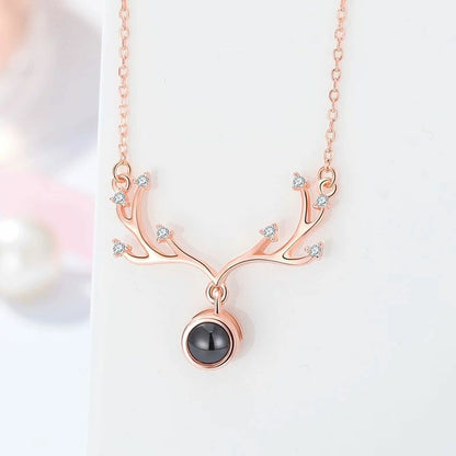 Love Language You Deer Projection Female Necklaces