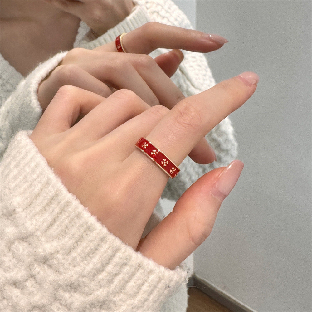 Glazed Butterfly Female Western Style Design High Sense Unique Rings