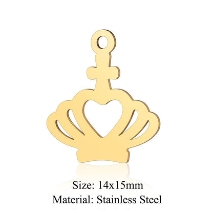 Titanium Steel Hollow Cross Crown Holy Device Pendants