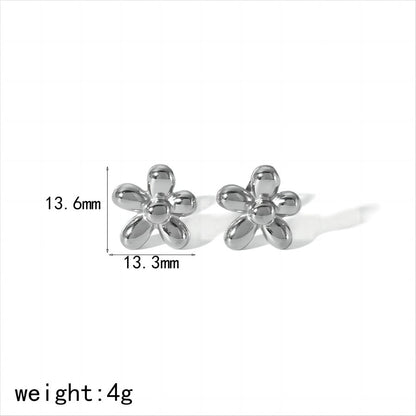 Gold Flower Female Niche Exaggerated Stainless Earrings