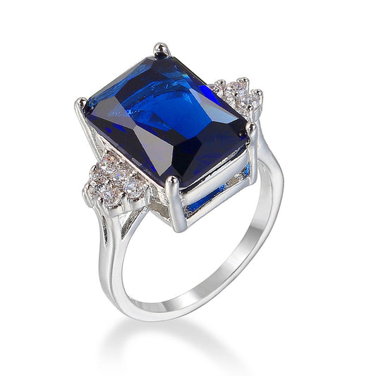 Women's Colored Gems Female Champagne Zircon Ornament Rings