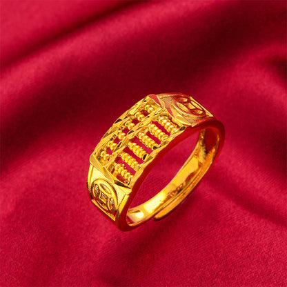 Men's Jewelry Gold Plated Opening Money Abacus Vietnam Placer Rings