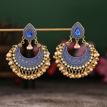 Alloy Ornament High Profile Retro Indian Style Hollow Earrings