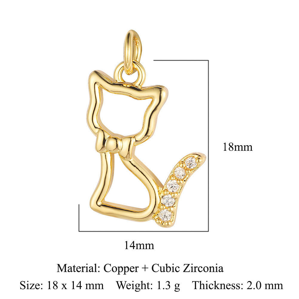 Copper Zircon Whale Dragonfly Ornament Accessories Pendants