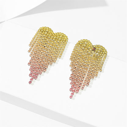 Women's Valentine's Day Gradient Color Heart-shaped Full Earrings