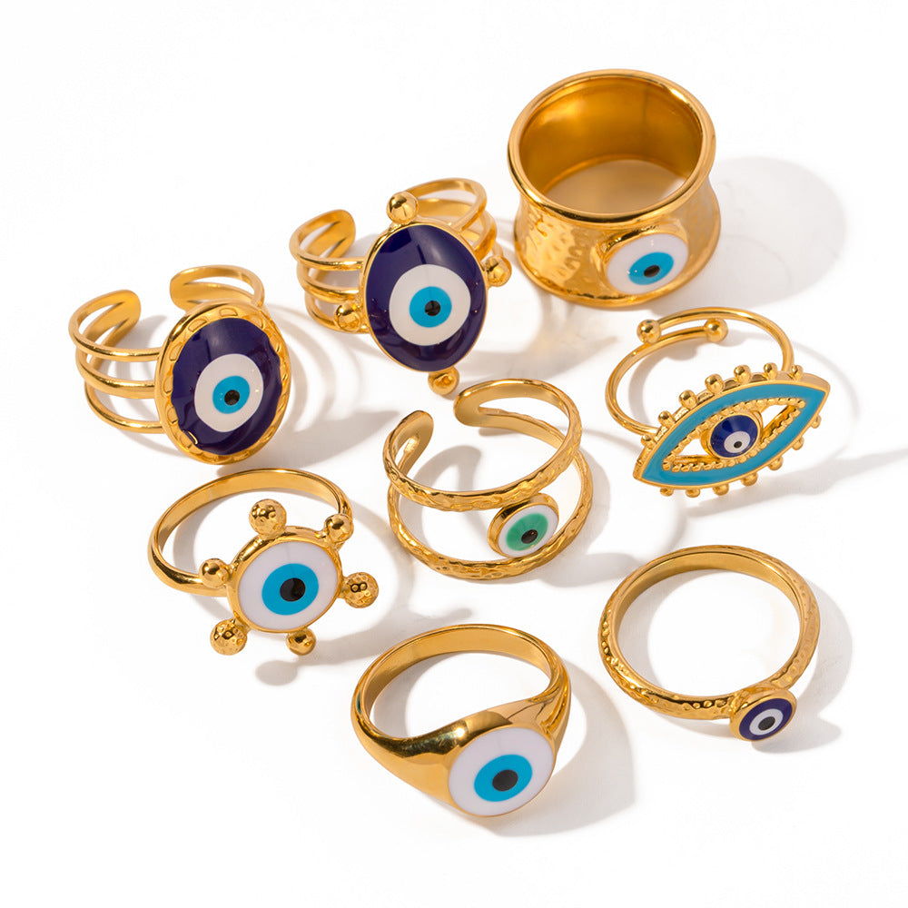 Personality Evil Blue Eye Retro Fashion Rings