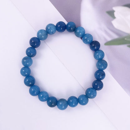 Natural Apatite Beaded Single Circle Round Bracelets