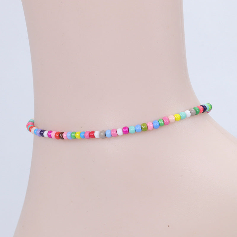 Colorful Bead Braided Anklet Summer Beach Bracelets