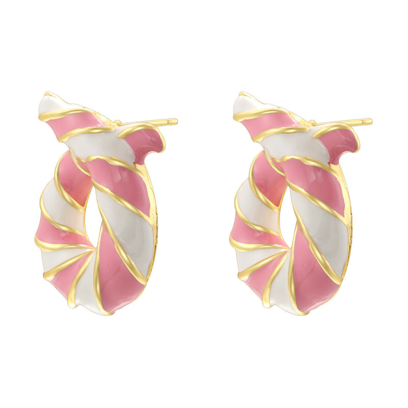 Oil Twisted Circle Personalized Sweet Cool Earrings