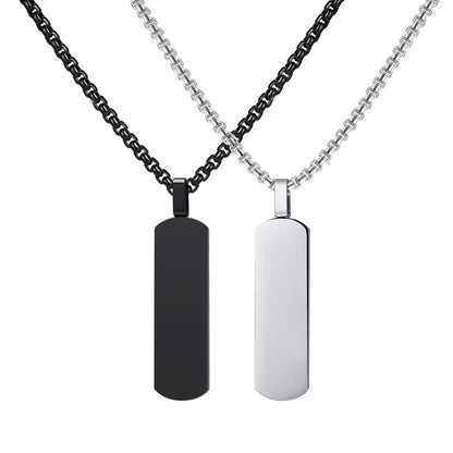 Men's Trendy Hip Hop Jewelry Square Black Pendants