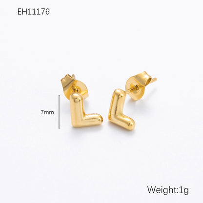 Women's Alphabet Letter Stainless Steel Gold-plated High-grade Affordable Luxury Earrings