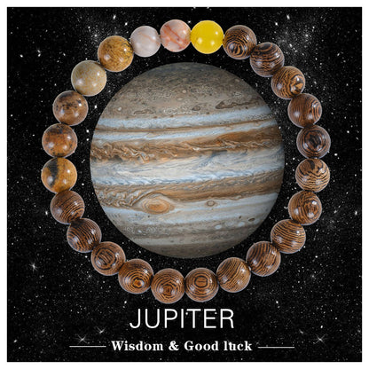 Women's & Men's Eight Planets Natural Stone Crystal Beaded Bracelets