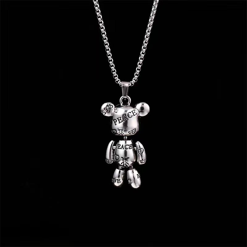 Men's & Children's Movable Violent Bear Female Hip Hop Trendy Punk Couple Necklaces