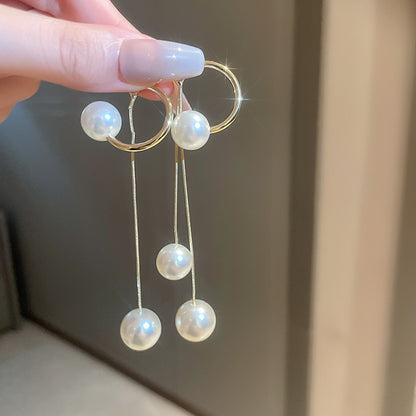 Women's Simplicity Water Drop Pearl Retro High Earrings