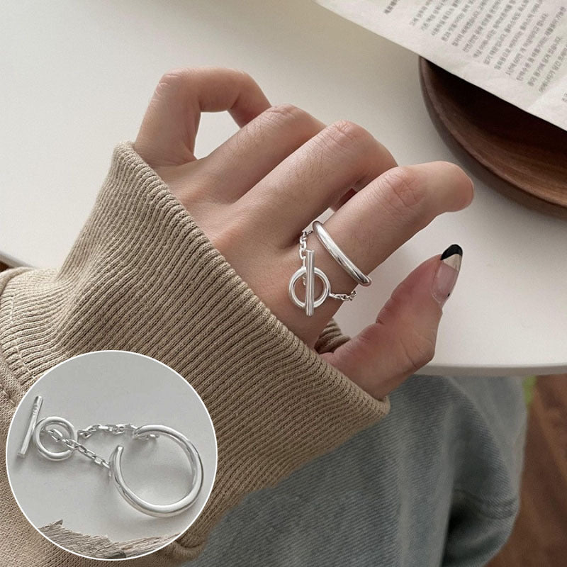 Line Cross Cord For Braiding Female Simple Irregular Wide Rings