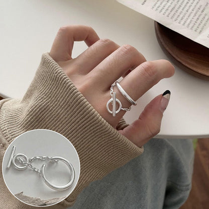 Line Cross Cord For Braiding Female Simple Irregular Wide Rings