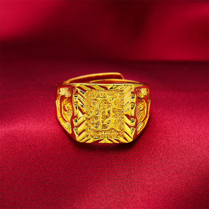 Men's Vietnam Placer Gold Gold-plated Fortune Opening Rings