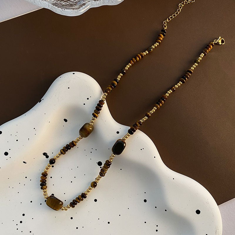 Women's Retro Tiger Eye Light Luxury Sense Necklaces