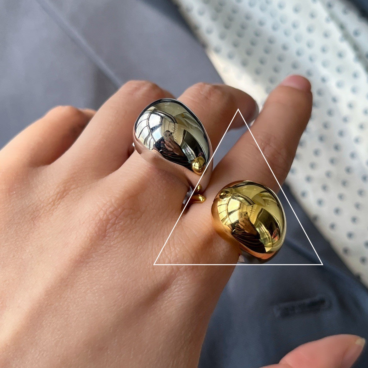 Female High Profile Fashion Creative Sier Opening Niche Rings