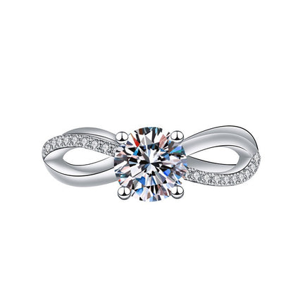 Elegant Imitation Moissanite Open Adjustable Live Broadcast Rings