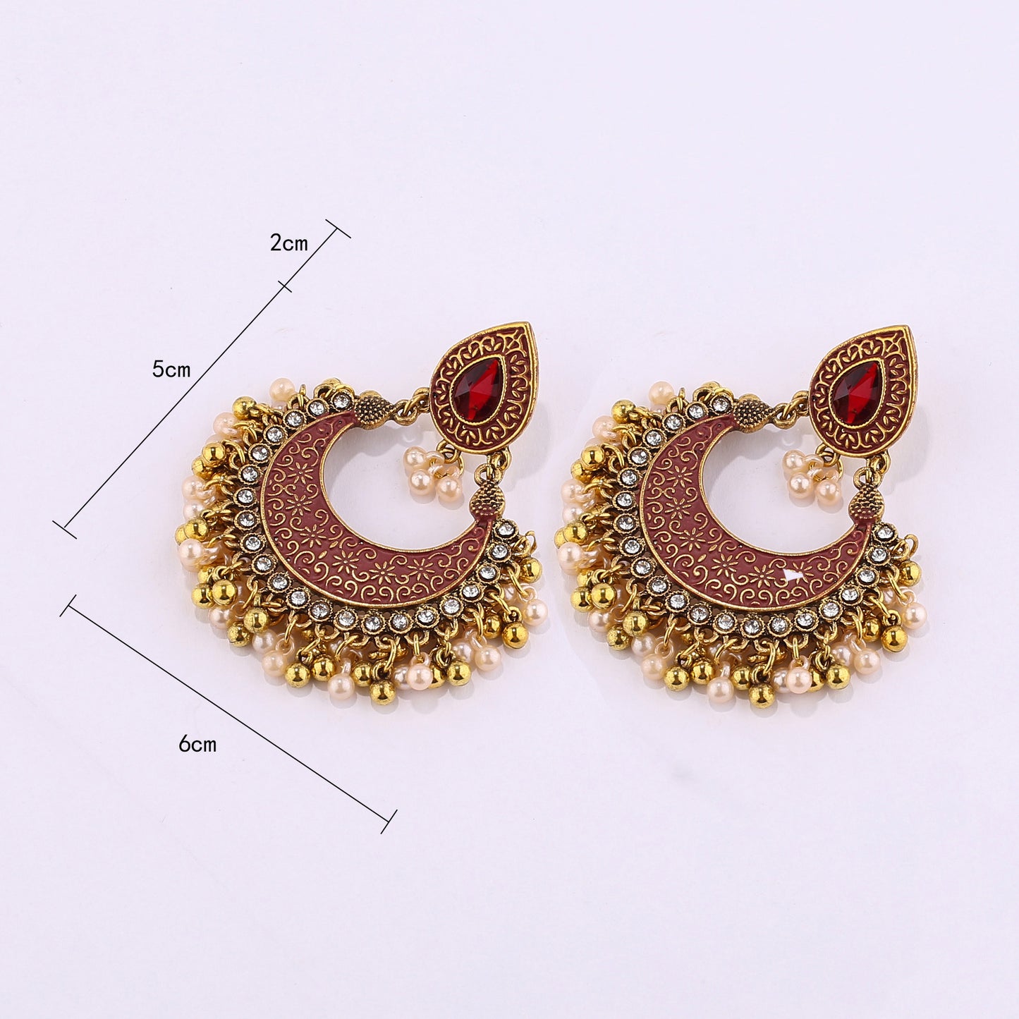 Alloy Ornament High Profile Retro Indian Style Hollow Earrings