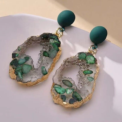 Green Fresh Light Luxury High-grade Fashionable Earrings