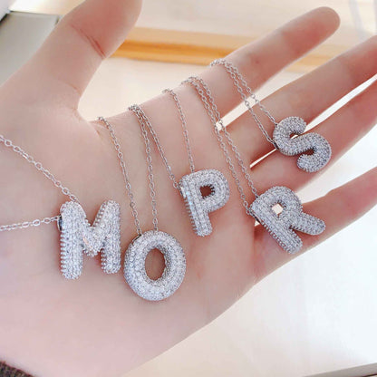 Women's Letter Hip Hop Full Zircon Exquisite Necklaces