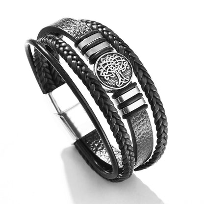 Men's Fashion Personality Woven Leather Ing Tree Bracelets