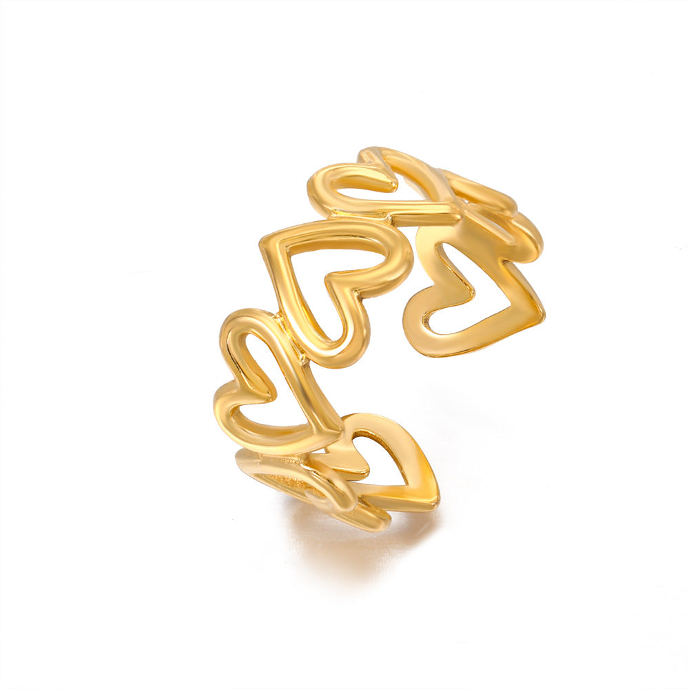 Steel Stitching Love Style Popular Gold-plated Temperament Rings