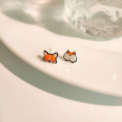 Sier Suit Cartoon Cute Minority Simple Earrings