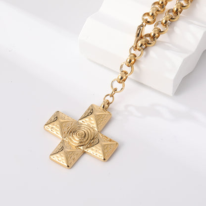 Sense Gyro Pattern Cross Light Luxury Necklaces