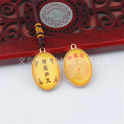 Glaze Mantra Round Buddha Scripture Binding Necklaces