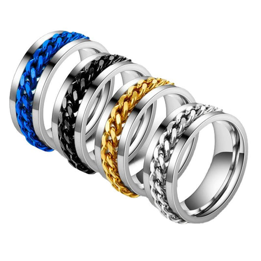 Men's Bottle Opener Stainless Steel Chain Unique Rings
