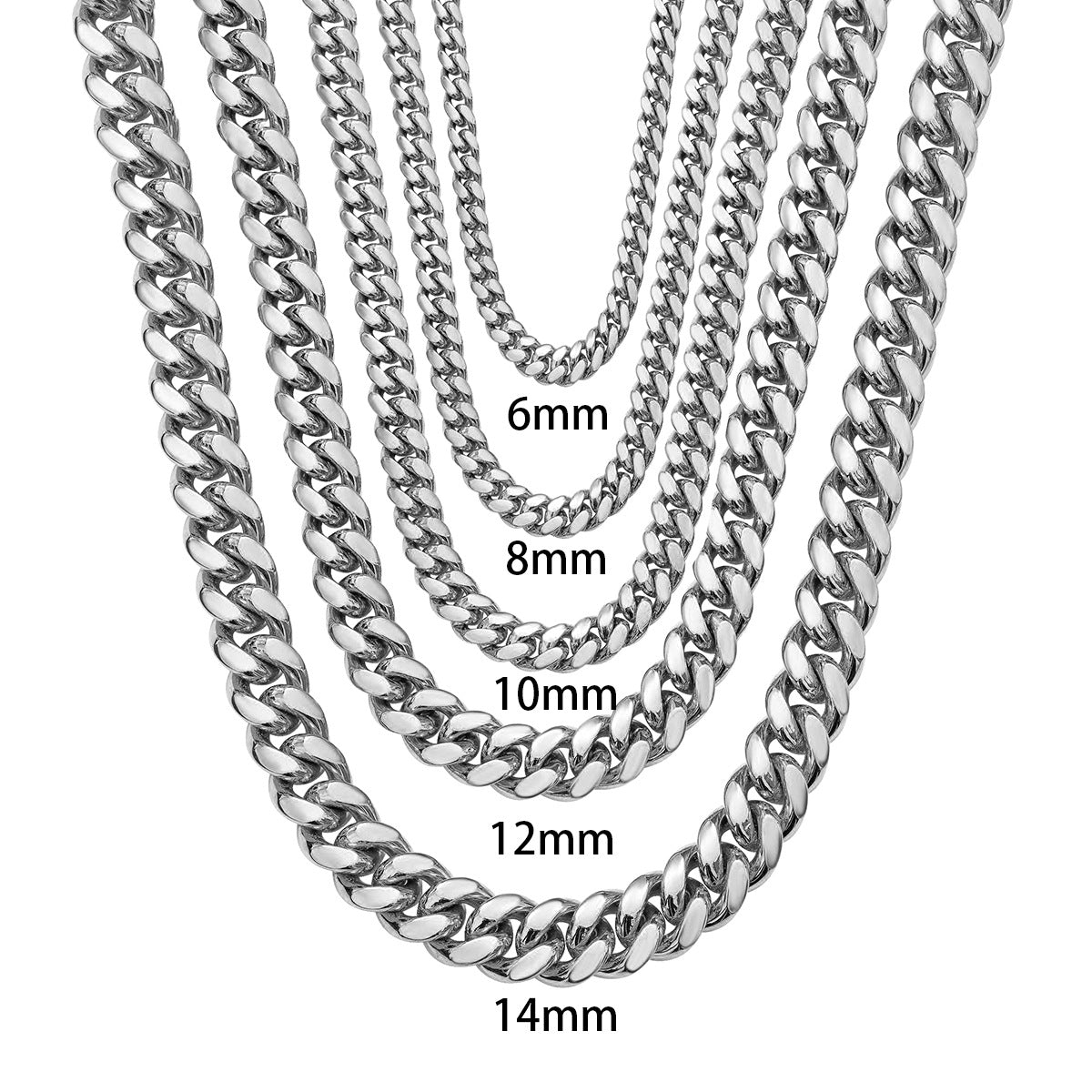 Men's Cuban Link Chain Buckle Round Grinding Necklaces